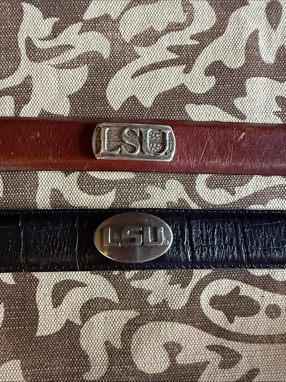 Leather Men's Belt – 2LSU Black and Brown belt